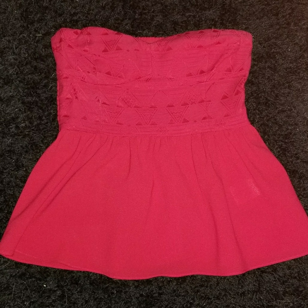 Spring Break Essential!!!Red Strapless H&M Top NBW